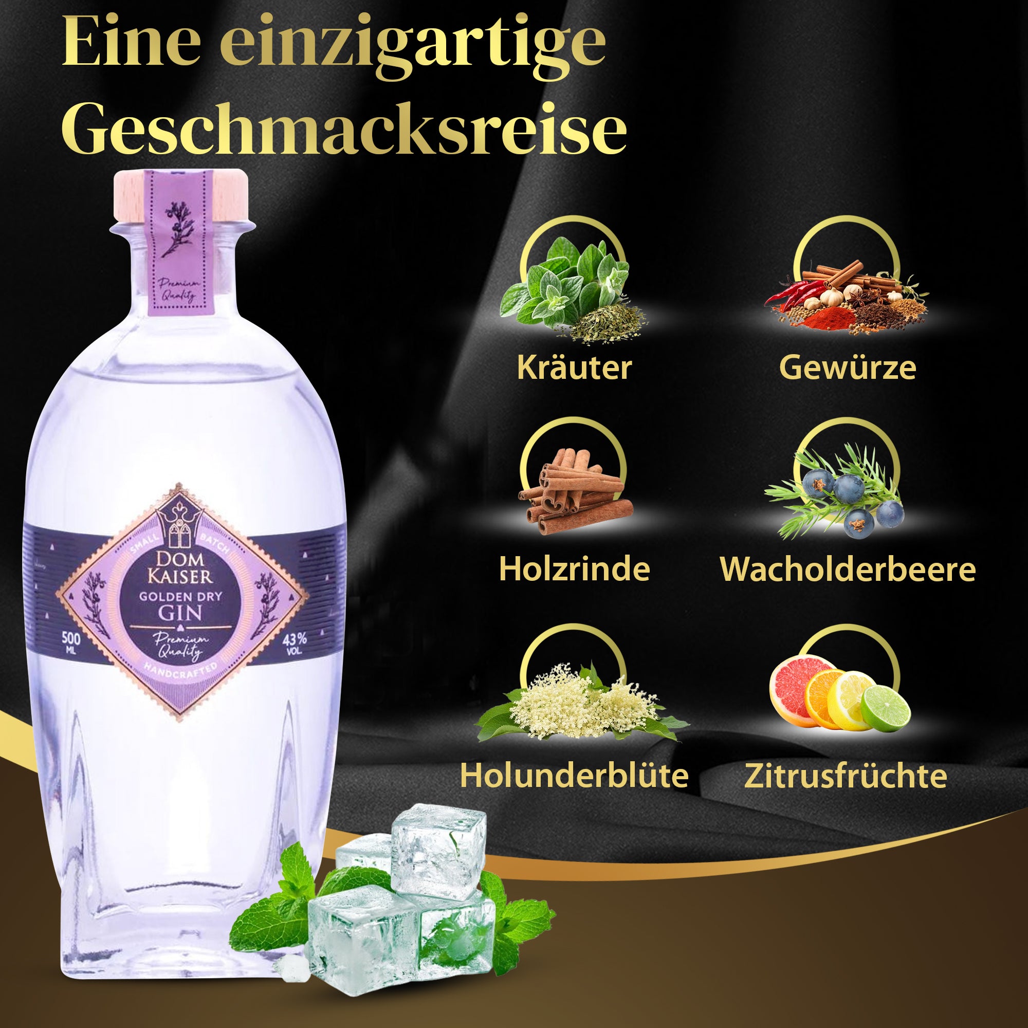 Domkaiser Golden Dry Gin Premium 0,5 L