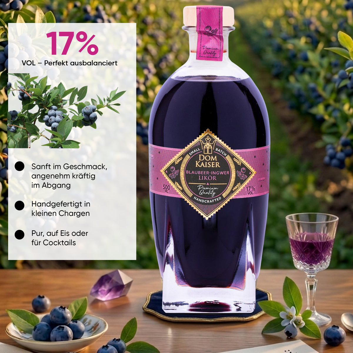 Blaubeer Ingwer Likör 0,5 L