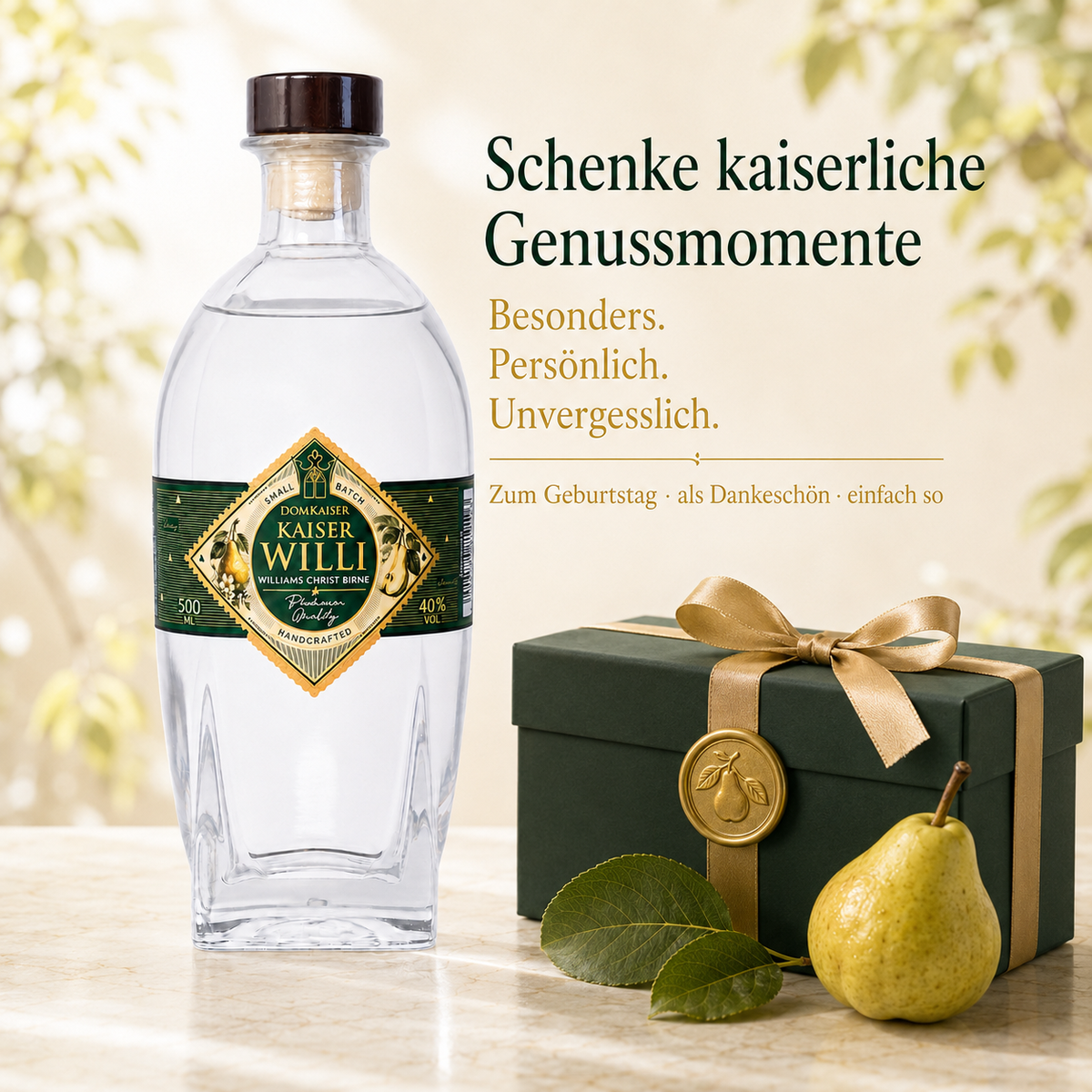 Kaiser Willi Williams-Christ-Birnenbrand aus Magdeburg, 0,5 Liter