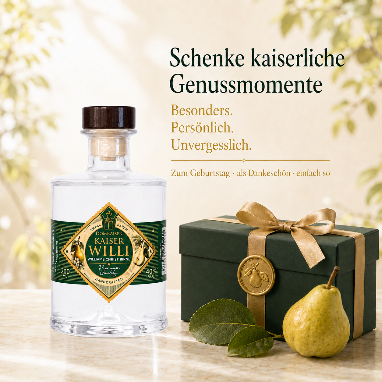 Domkaiser Kaiser Willi, klare Spirituose mit 40 % vol., 0,2 Liter
