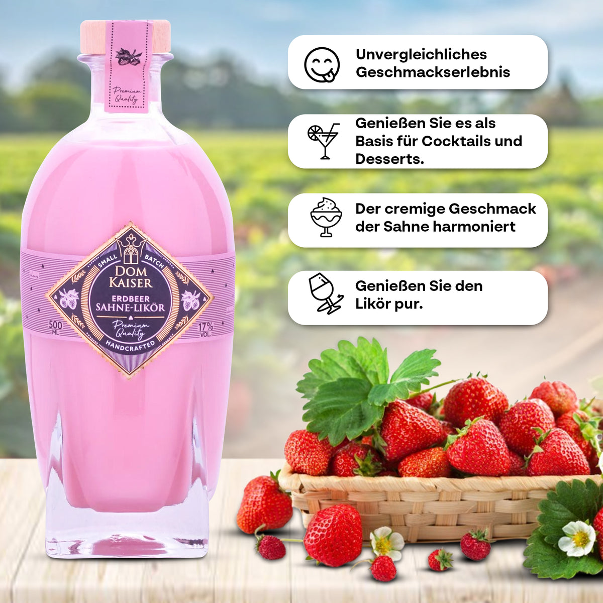Domkaiser Erdbeer Sahnelikör 0,5 L