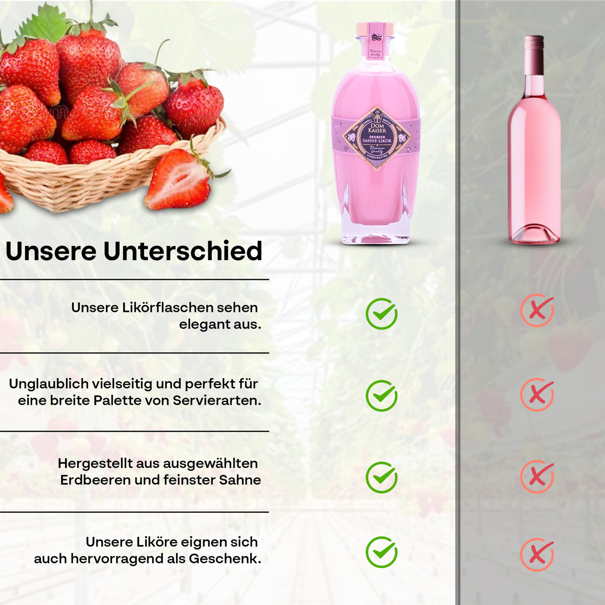 Domkaiser Erdbeer Sahnelikör 0,5 L