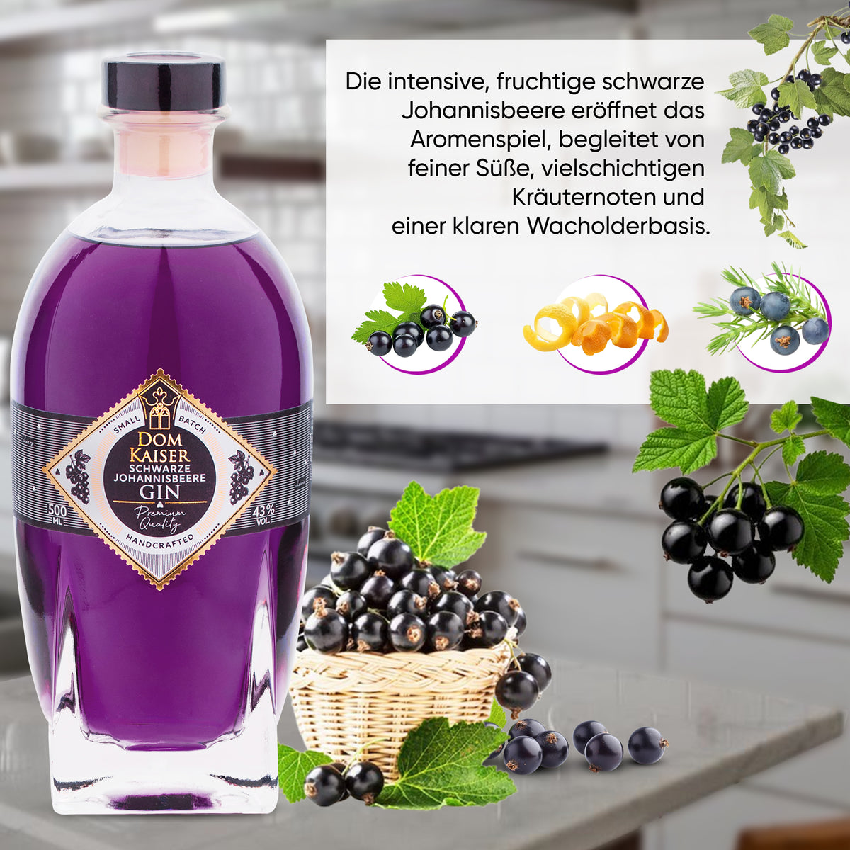 Domkaiser Schwarze Johannisbeere Gin 0,5 L