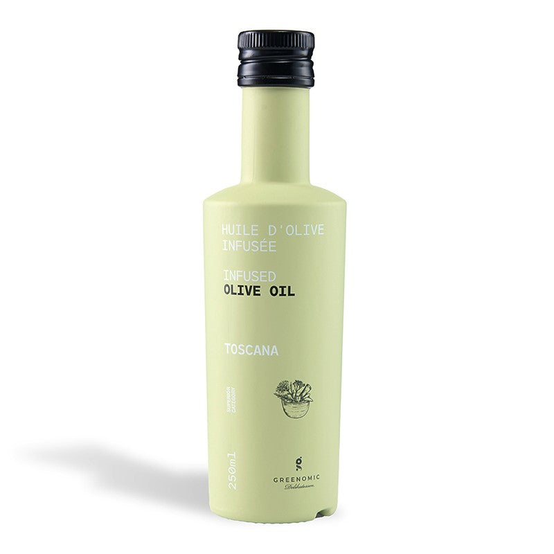 Würzöl Kräuter der Toskana – natives Olivenöl extra mit Kräuteraroma, Keramikflasche 250 ml